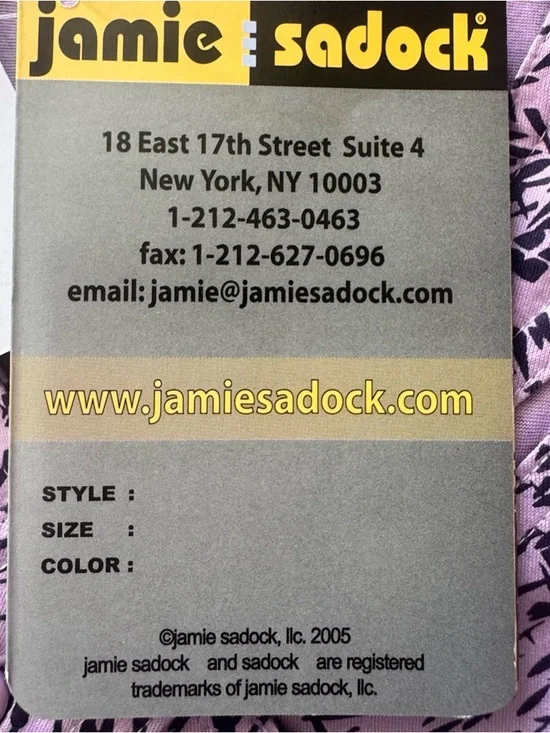 Y2K Jamie Sadock Purple Abstract Print Top Asymmetrical Sleeveless NWT Size L - Picture 7 of 9